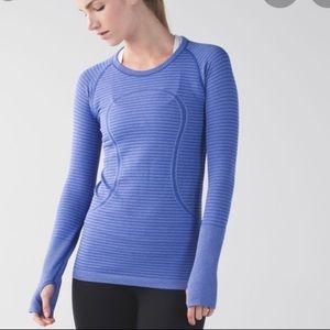 Lululemon Swiftly Tech Long Sleeve Blue Stripe 8